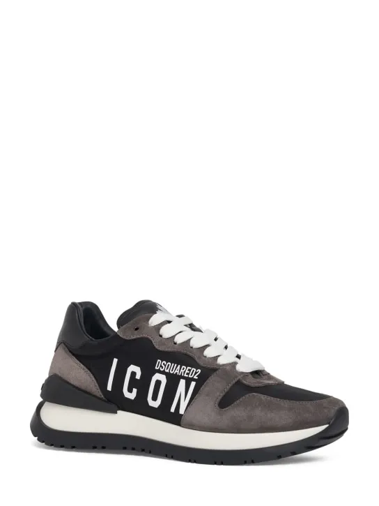 Dsquared2   Icon tech &amp; leather sneakers 