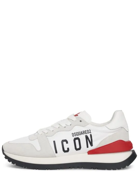 Dsquared2   Icon tech &amp; leather sneakers 