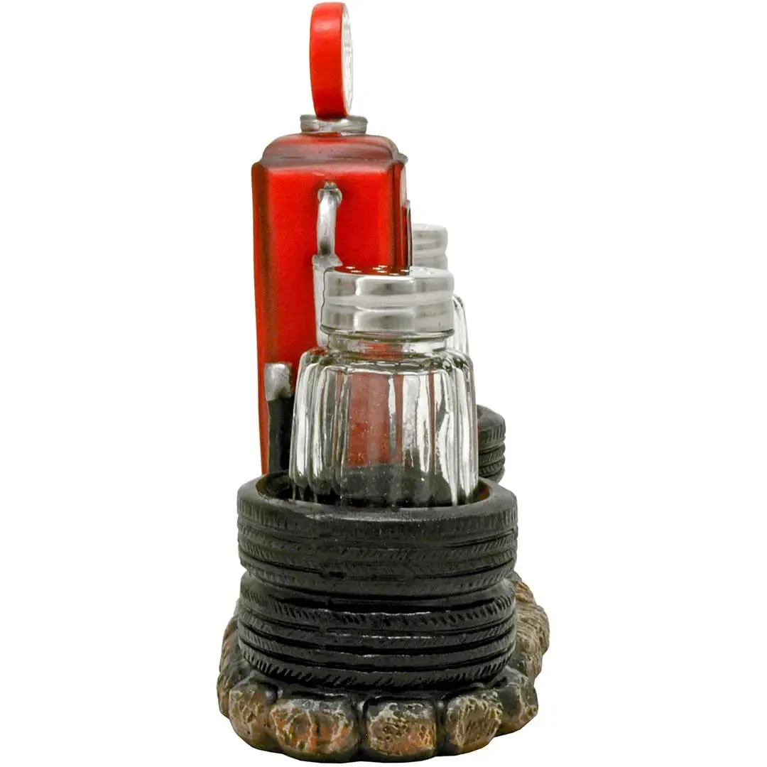 DWK Kicks Filling Station Route 66 Salt and Pepper Shaker Holder