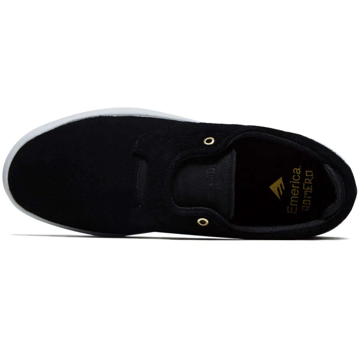 Emerica Romero Skater Shoes - Black/White/Gold