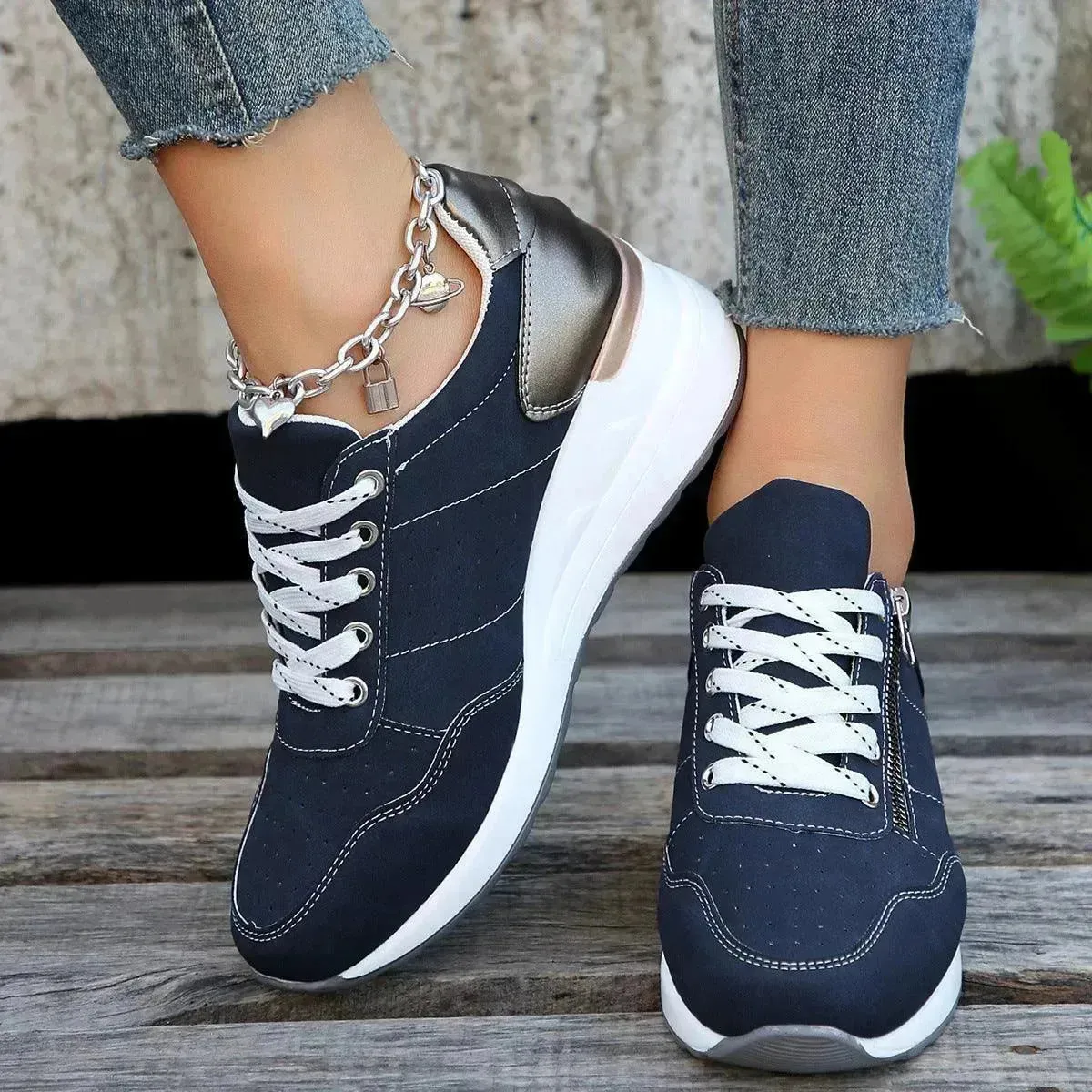 Fashion Lace-up Sneakers Women Cozy Thick-soled Sports Sneakers Shoes foe women