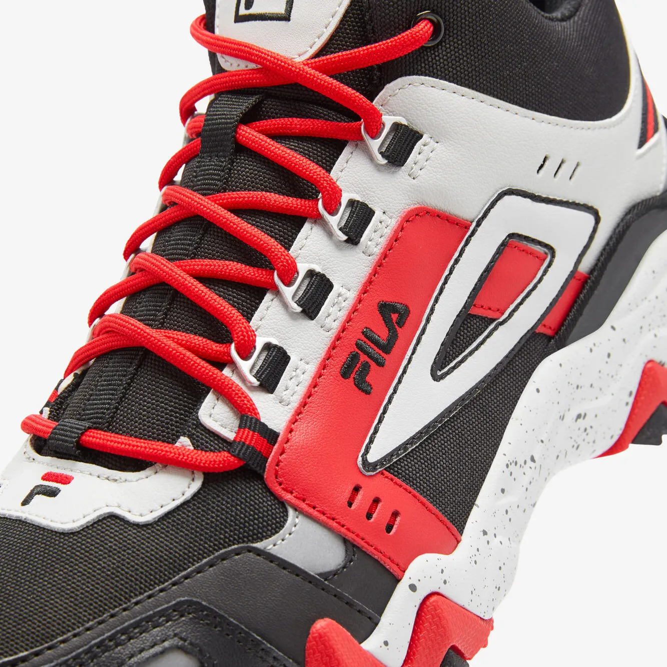 Fila Men's Oakmont TR Mid Shoes - Black / Glacier Gray / Fila Red