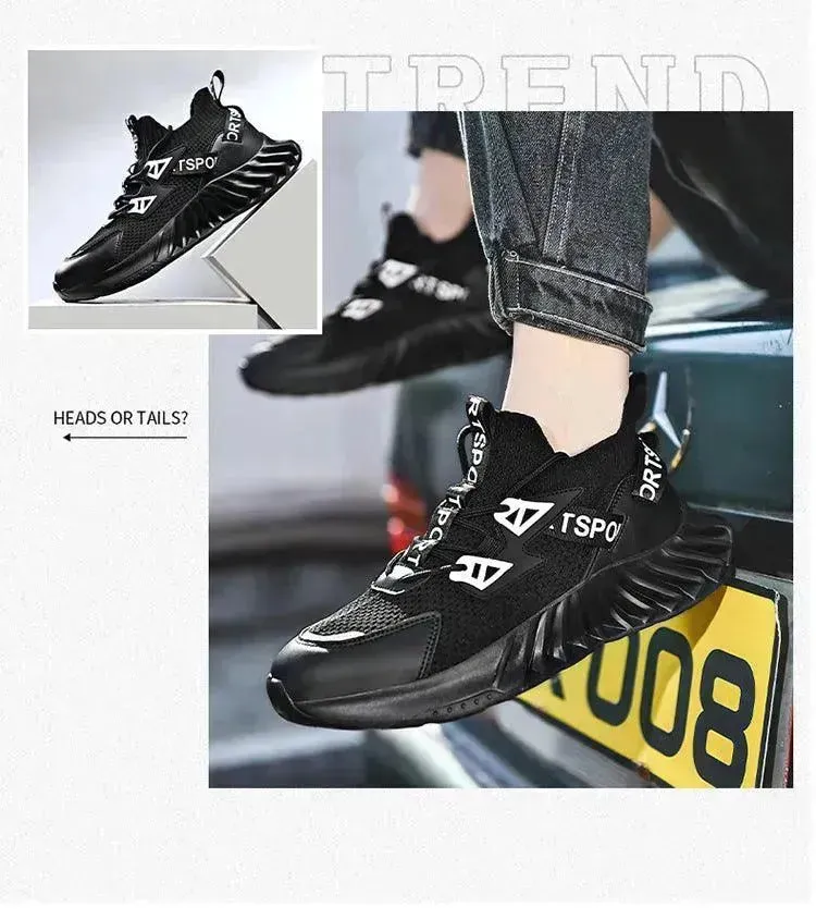 Foreign Trade Cross-Border 46 Large Size Men'S Shoes Summer Mesh Fly Woven Casual Sports Shoes Men'S Thick-Soled Ultra-Light Daddy Running Shoes