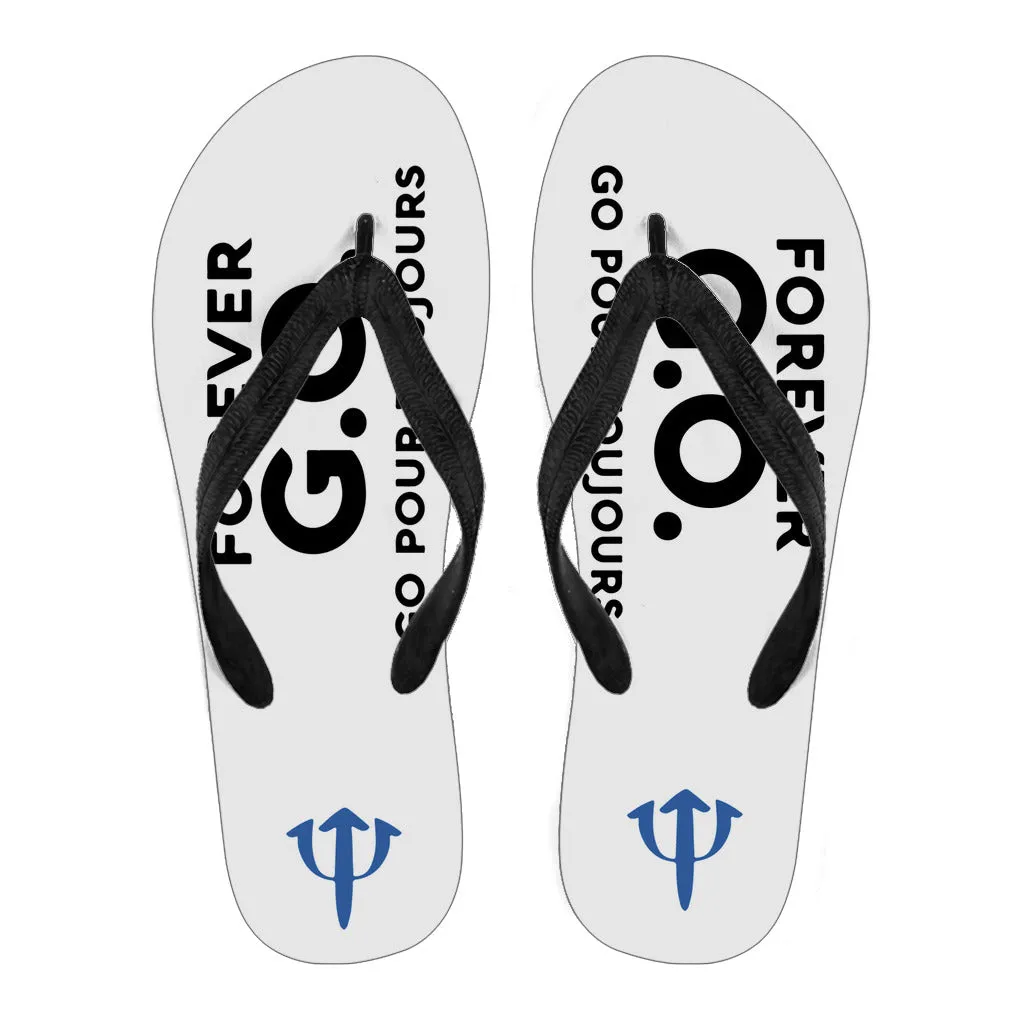 Forever G.O. Women's Flip Flops With Trident on the Heal