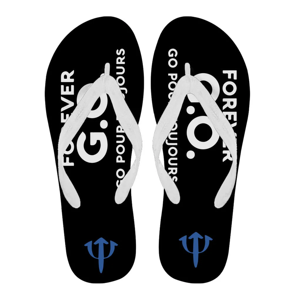 Forever G.O. Women's Flip Flops With Trident on the Heal