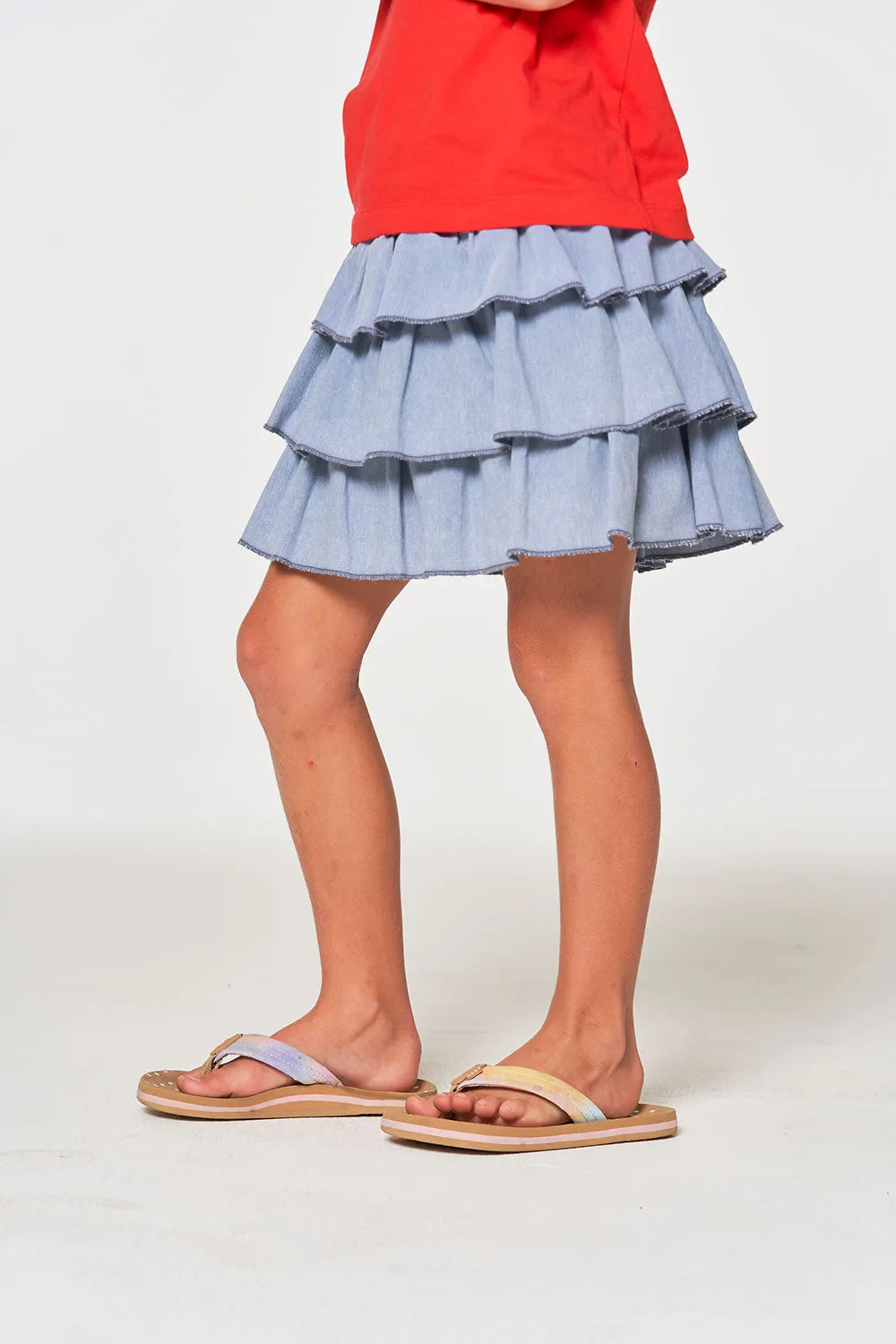 Girls Coastal Cloth Tiered Ruffle Skort