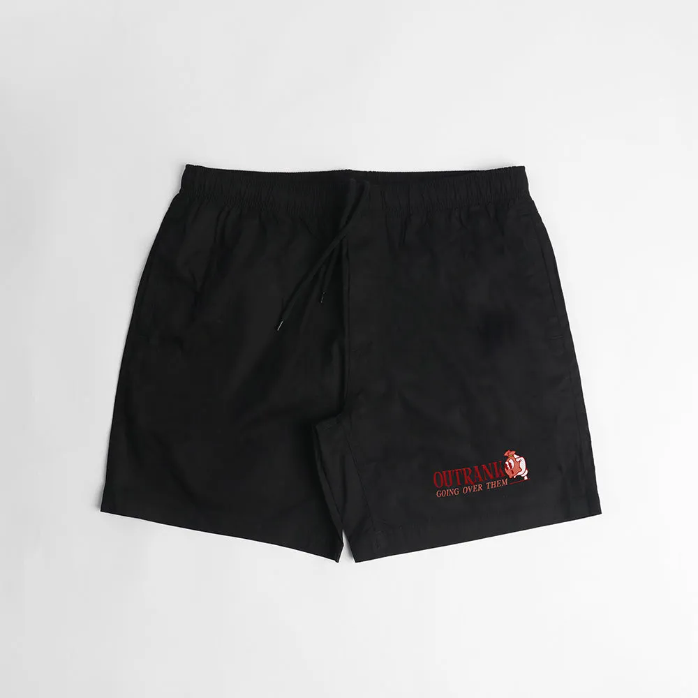 Going Over Them Embroidered 6" Nylon Shorts