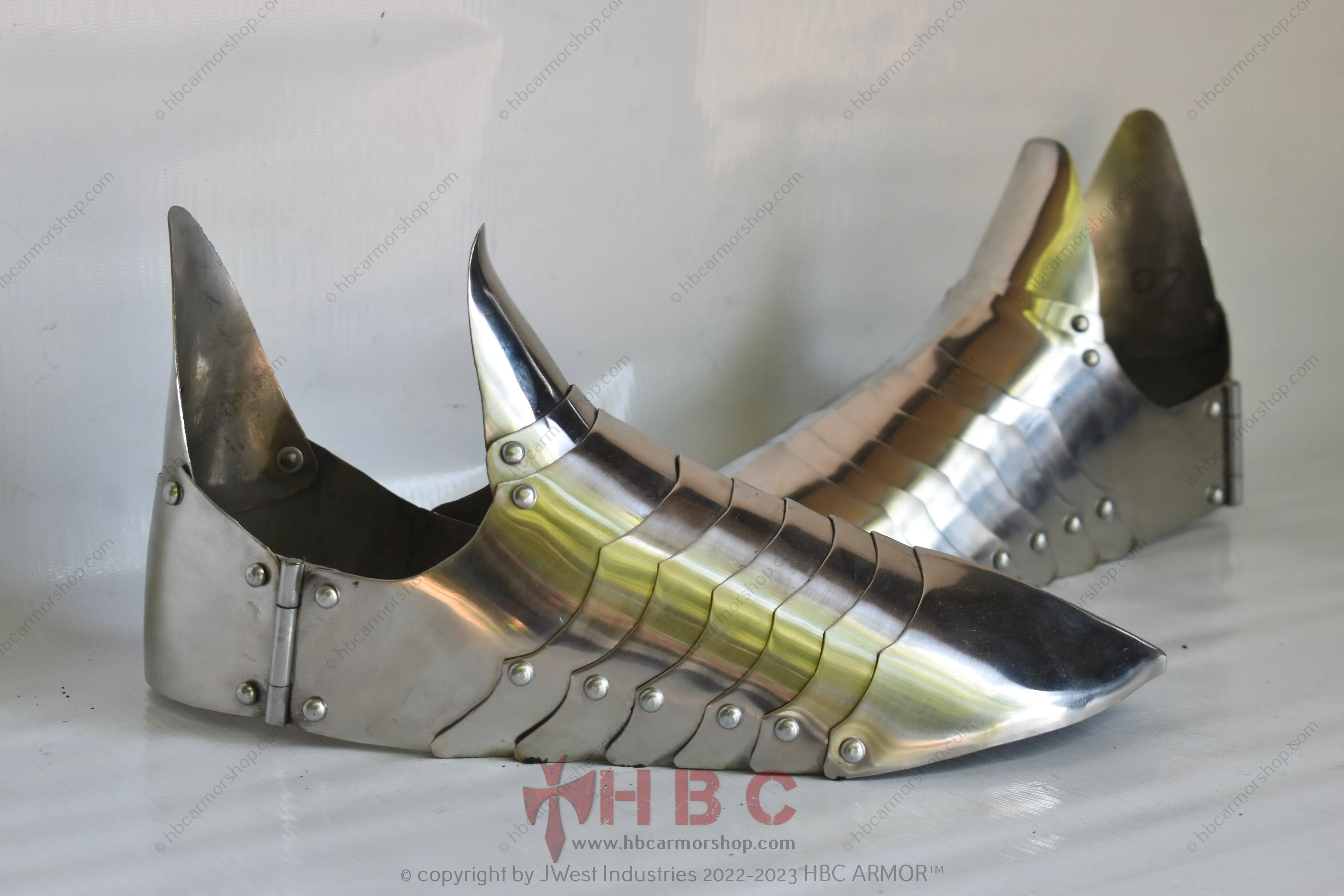 Hand-Forged Gothic 15th Century Sabaton Foot Armour for Buhurt, Reenactment, SCA