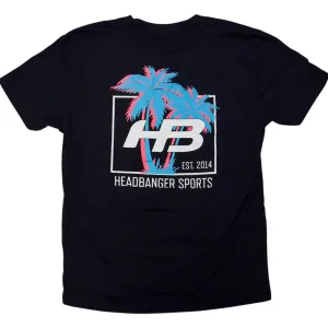 HB Lifestyle Active Wear Men's T-Shirt: Palm Trees (Black)