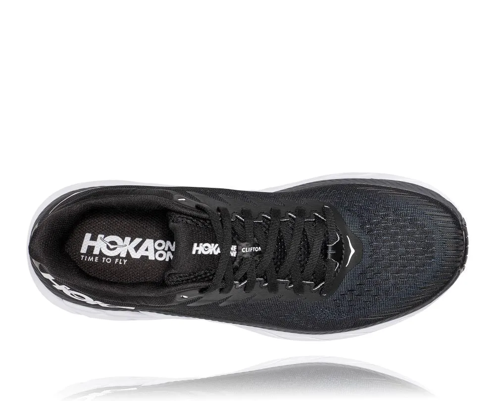 'HOKA' Men's Clifton 7 - Black / White (Wide)