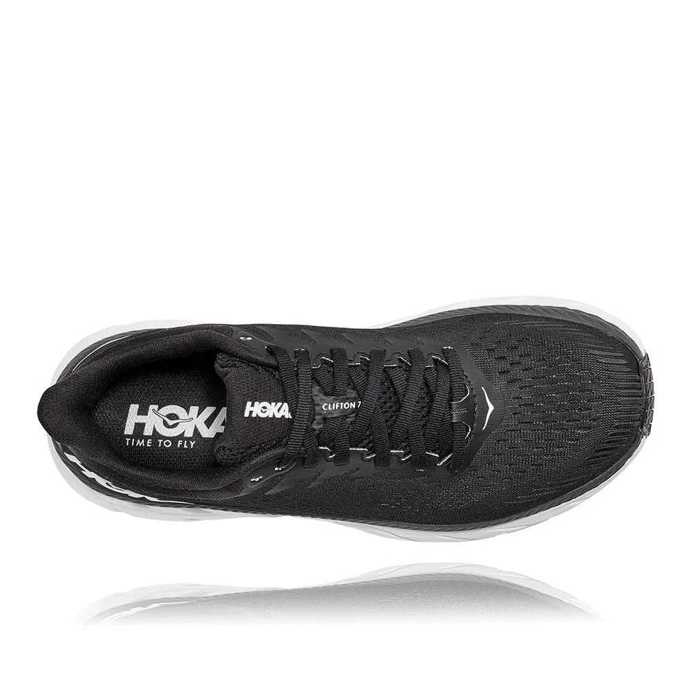 'HOKA' Women's Clifton 7 - Black / White (Wide)