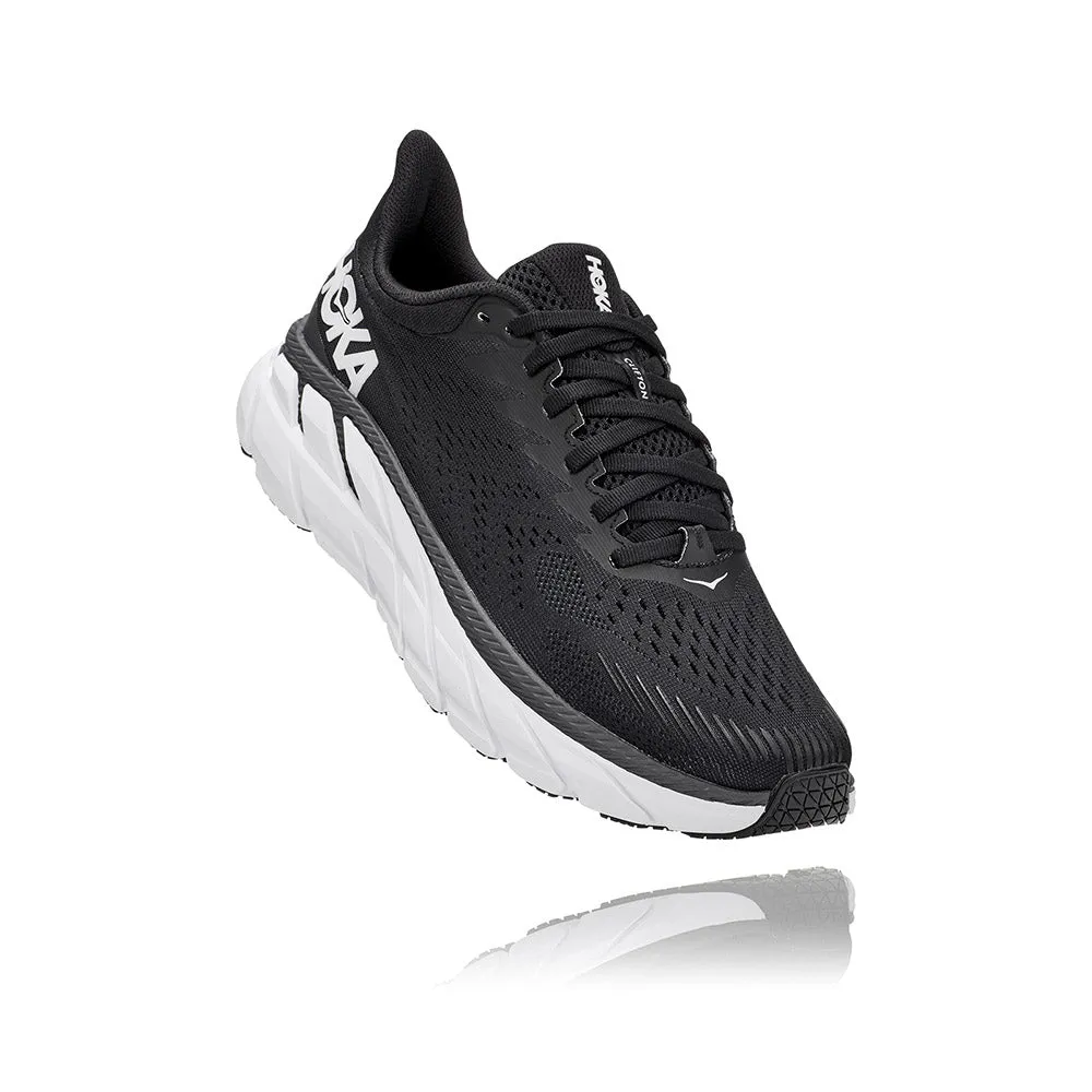 'HOKA' Women's Clifton 7 - Black / White (Wide)