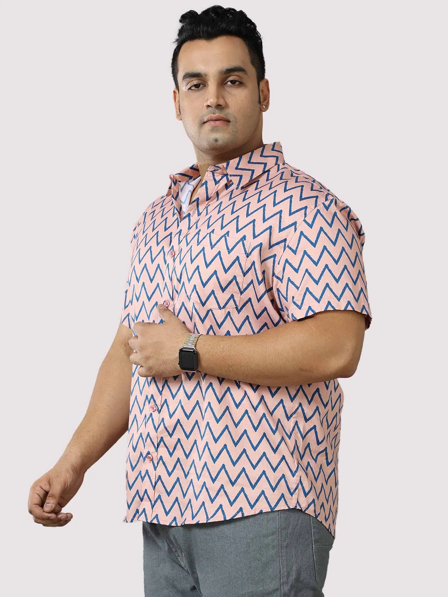 Houston Blue Wave Cotton Shirt Men's Plus Size