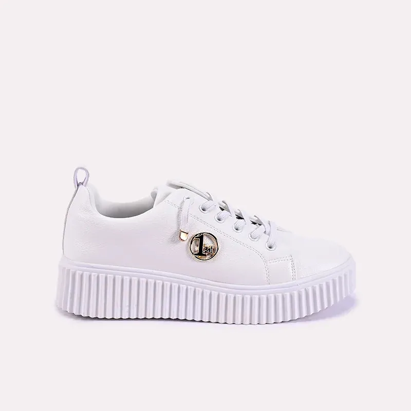 Inez White Thick Sole Sneakers 0440694