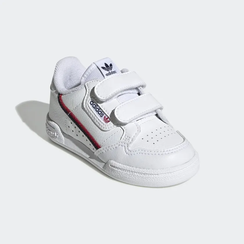 Kids Adidas Originals Continental 80 - White/White/Scarlet