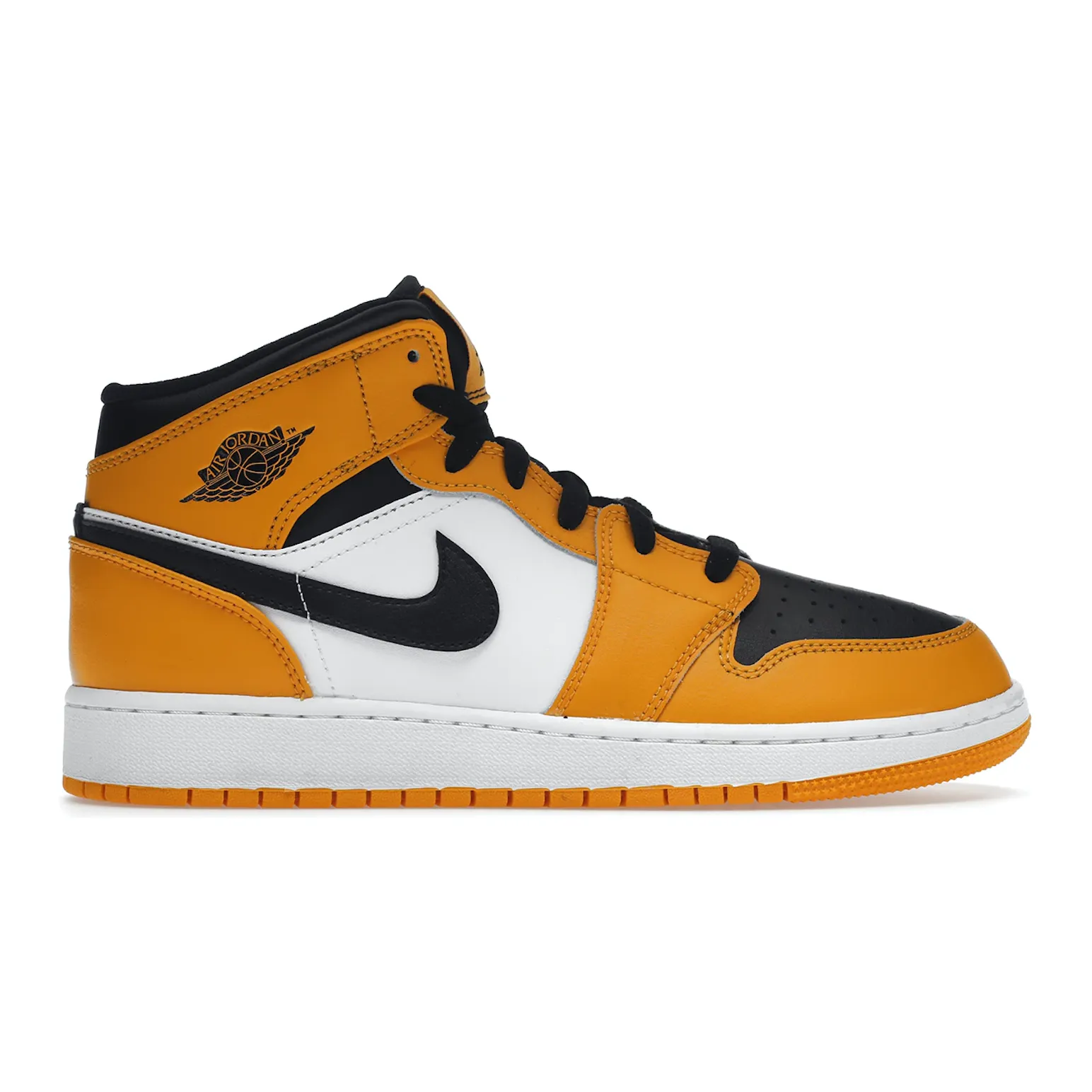 Kid's Air Jordan 1 Mid Shoes - Taxi Yellow / Black / White