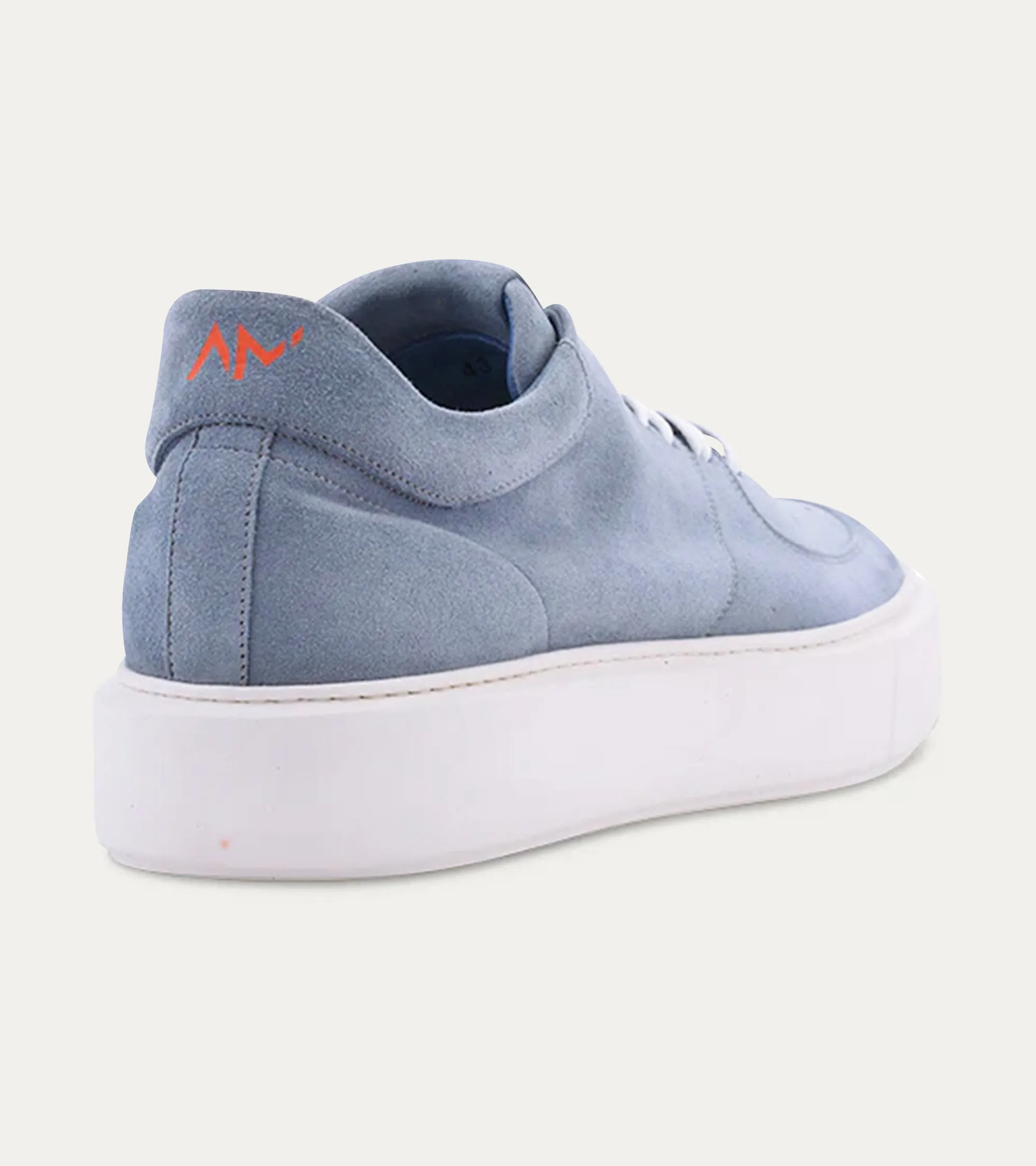 Lightweight Travel Sneaker in Light Blue Suede