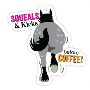 LSSqCoffee Squeals Kicks Coffee  3" Sticker