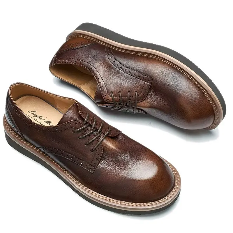 LuxuryLeather Round Toe Elegant Dress Shoes