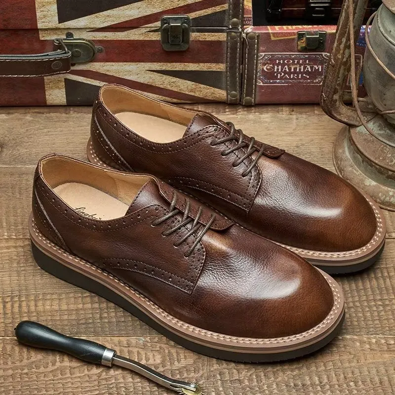 LuxuryLeather Round Toe Elegant Dress Shoes