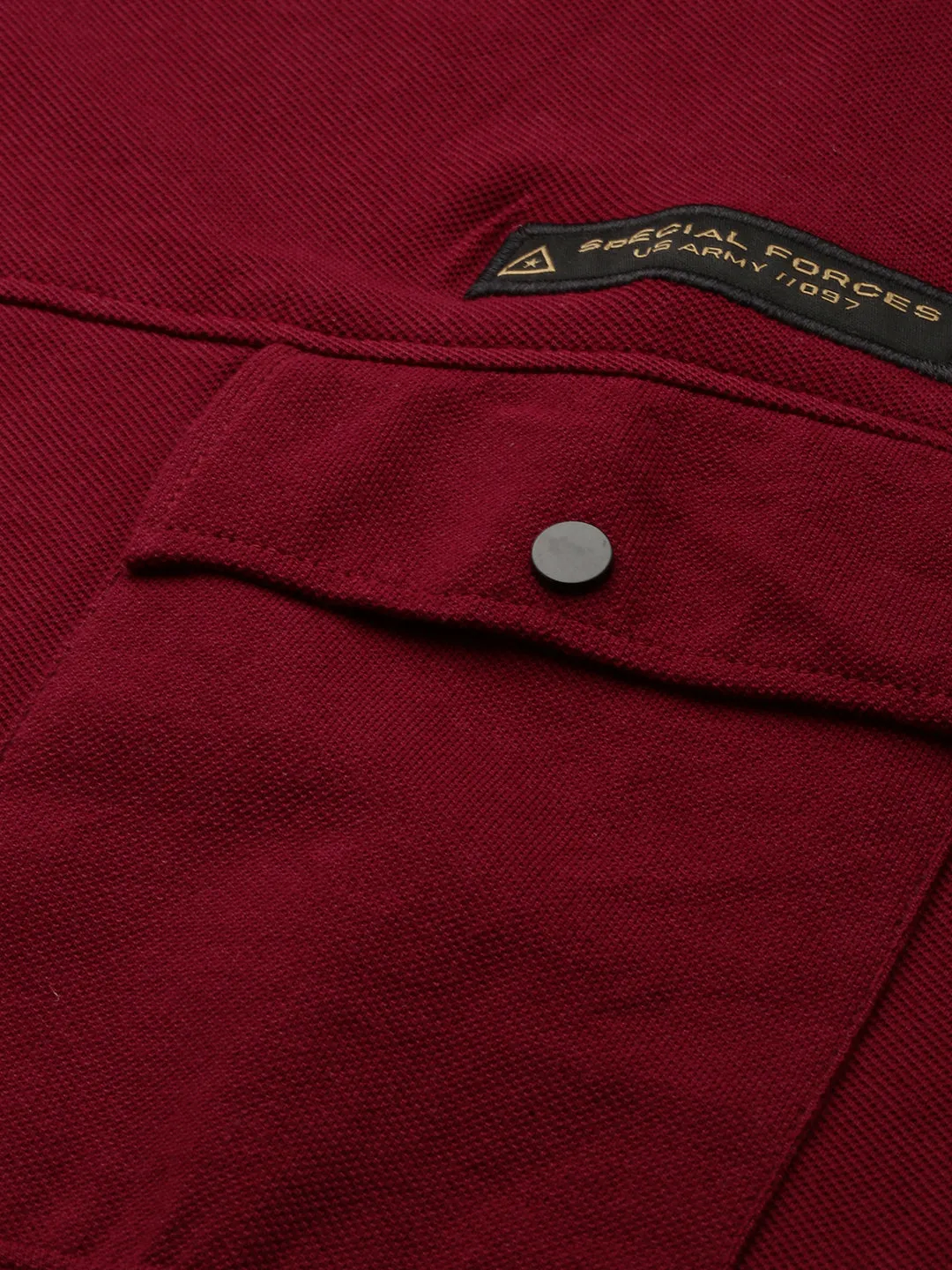 Men Maroon Solid Casual Co ords