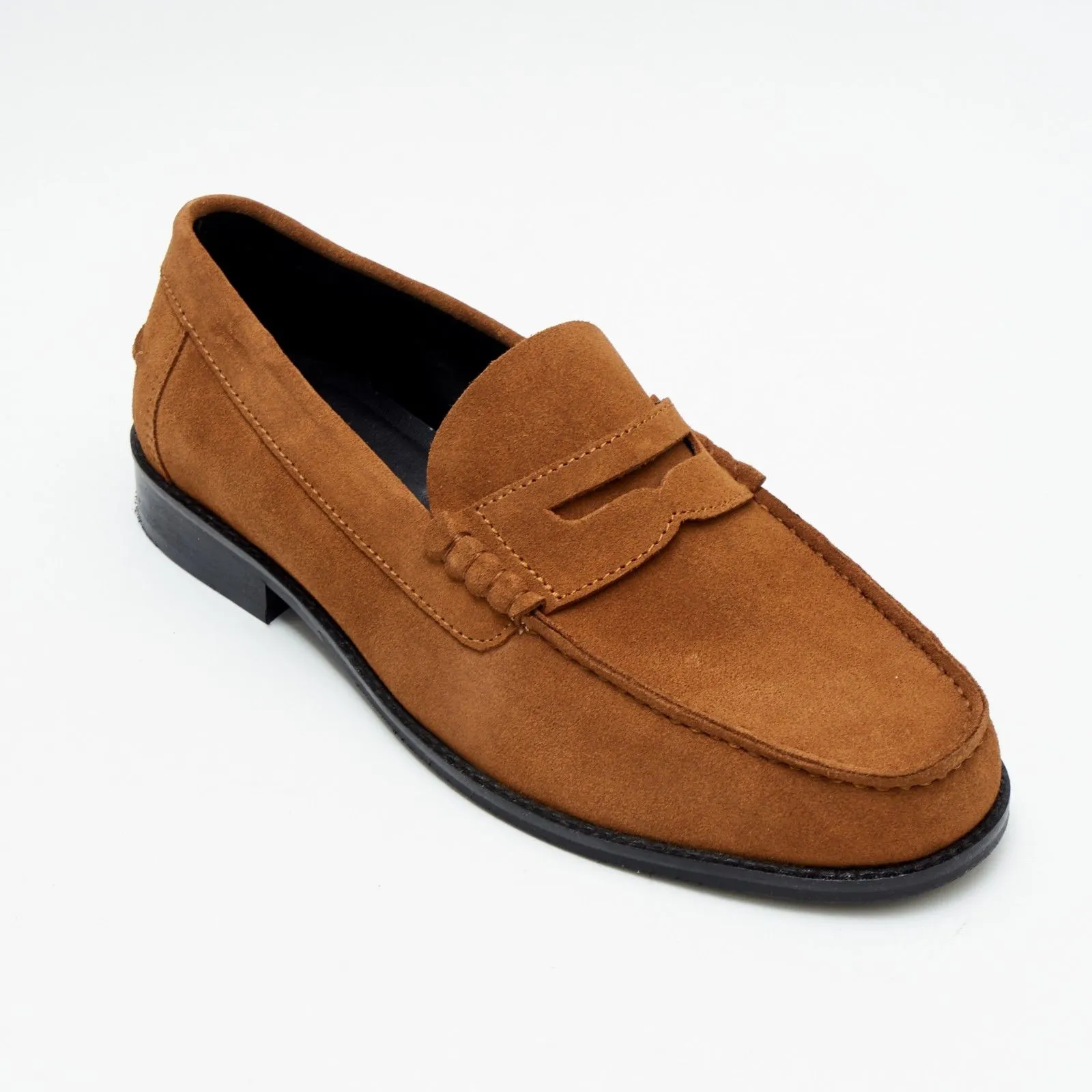 Mens Suede Casual Slip On Shoes - 17925_Tan Suede