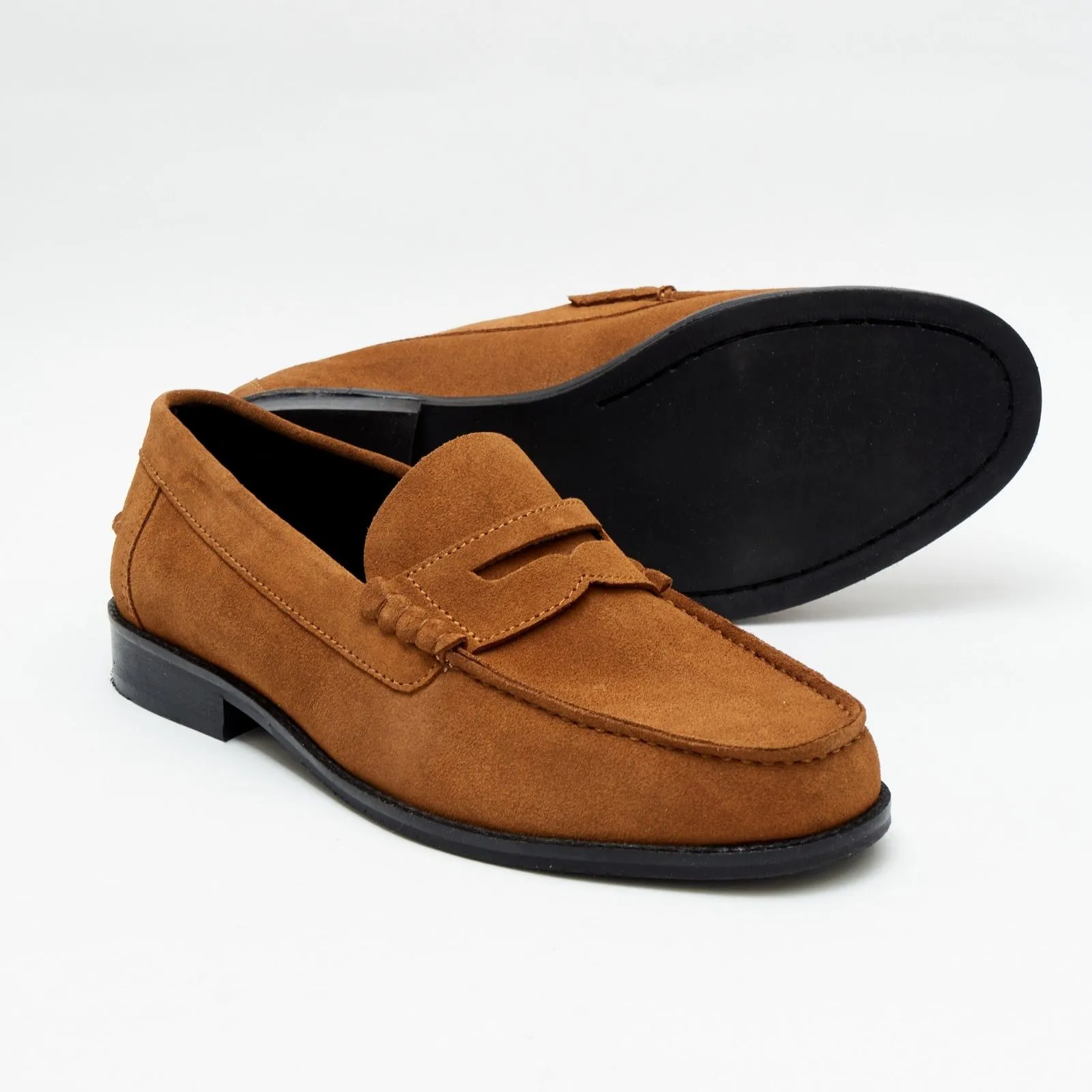 Mens Suede Casual Slip On Shoes - 17925_Tan Suede