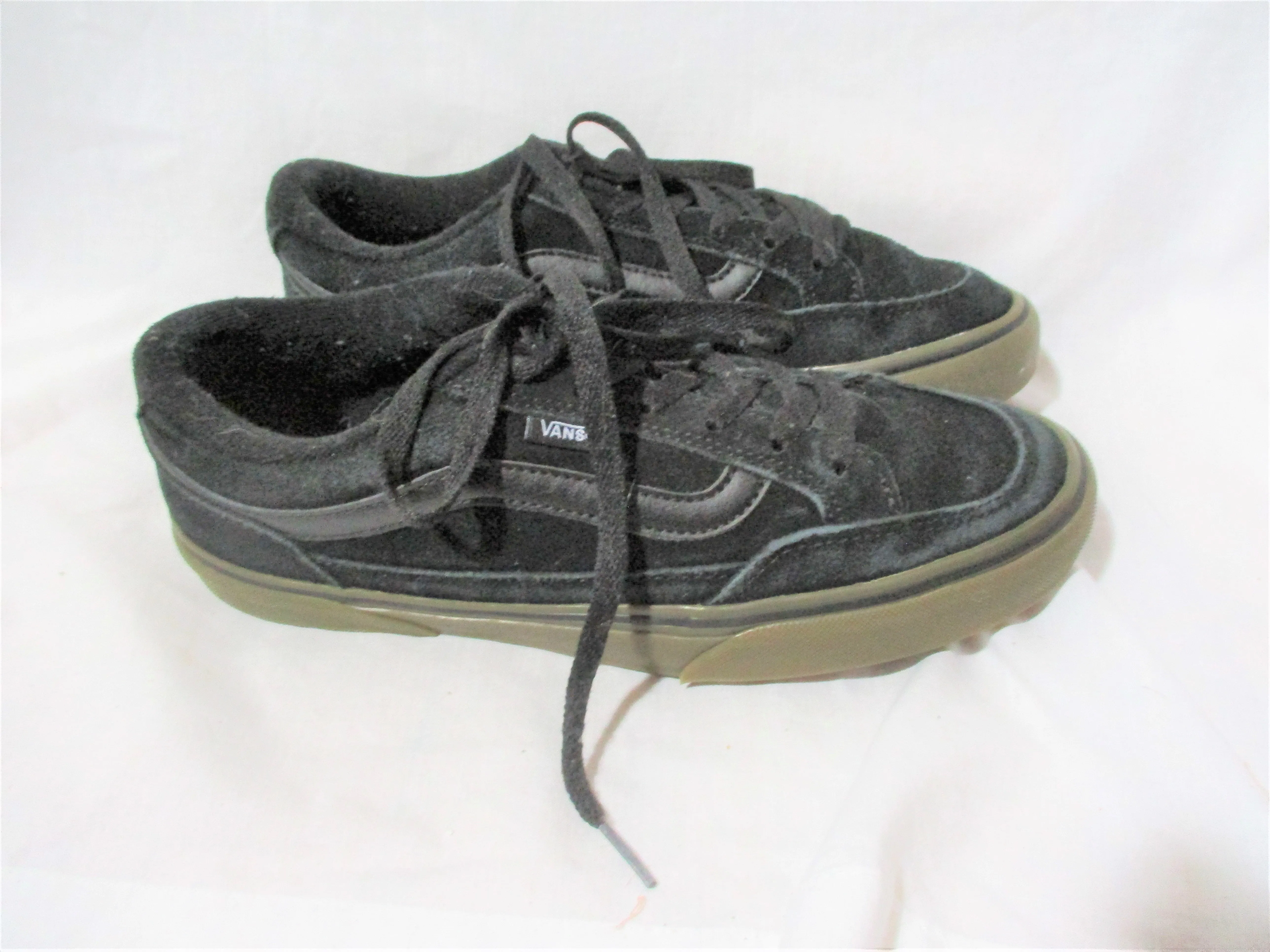 MENS VANS Suede Leather Skateboarding Skater Thrasher Sneaker BLACK 8.5 Shoe