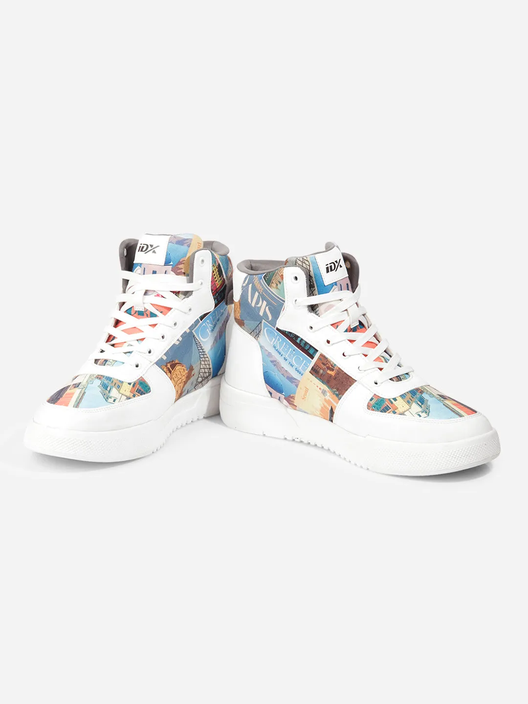 Men's White Graphic Print  Sneakers IX6018