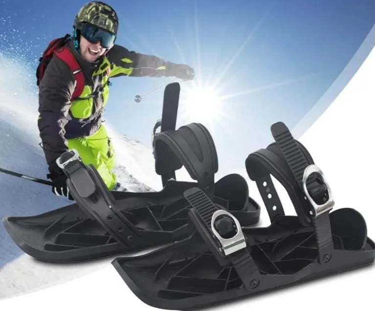 Mini Skis Shoe Attachment - Adjustable Skis boards Attach to Skis Boots For Downhill Slopes Winter Sports