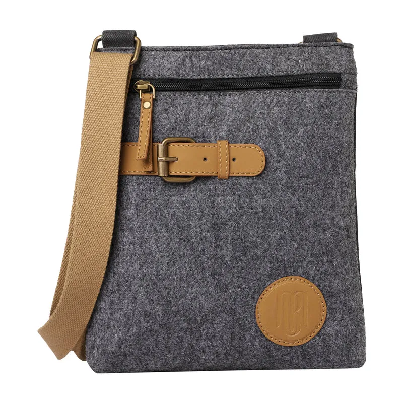 Mona B Unisex Messenger Crossbody Bag: Arctic Dark Grey