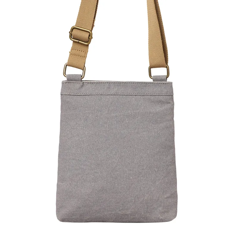 Mona B Unisex Messenger Crossbody Bag: Arctic Light Grey