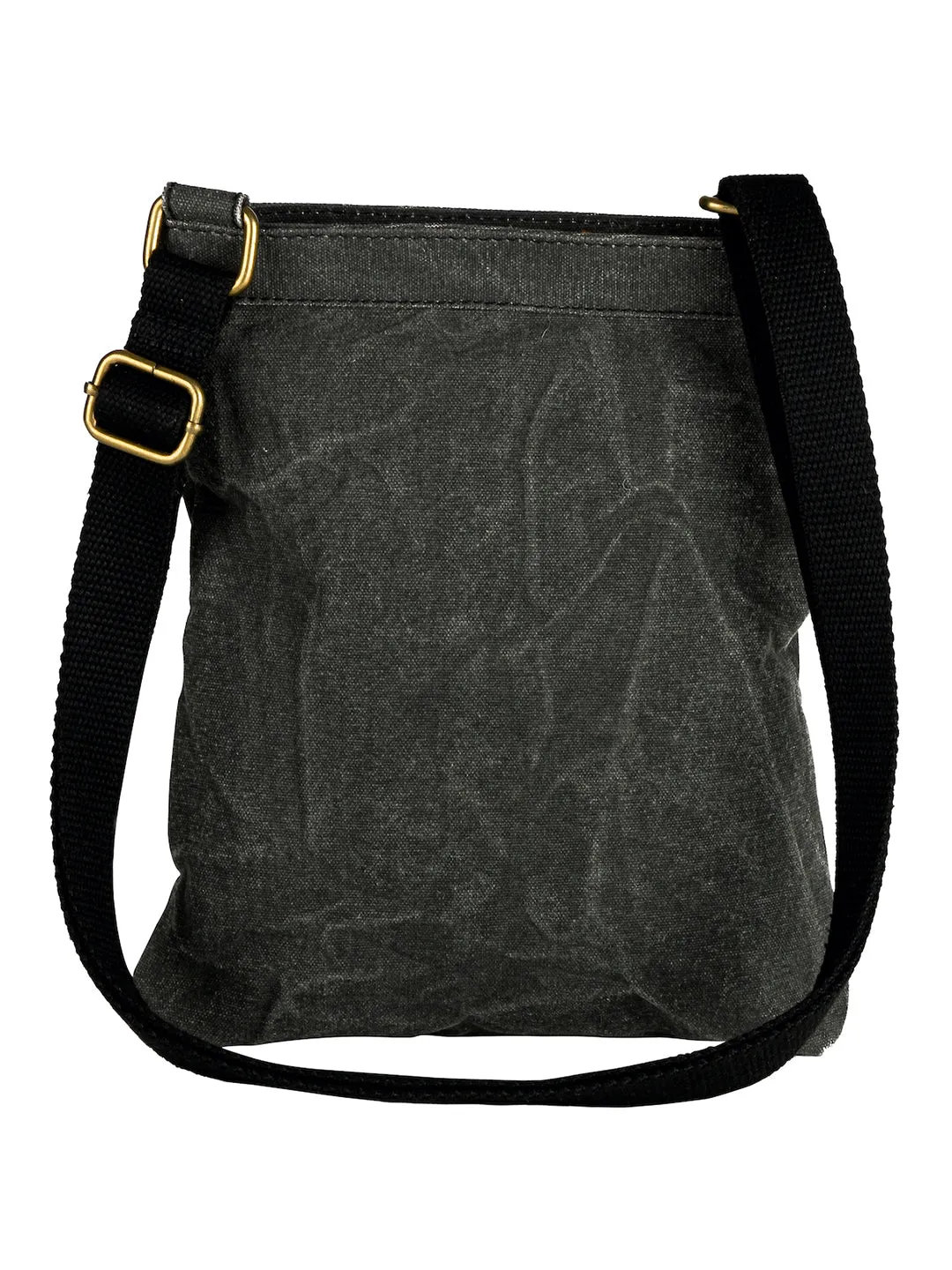 Mona B Upcycled Canvas Messenger Crossbody Bag with Stylish Design for Men and Women: Flap