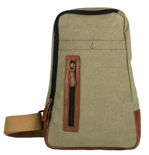 Mona B Upcycled Canvas Messenger Crossbody Bag with Stylish Design for Men and Women: Wanderer