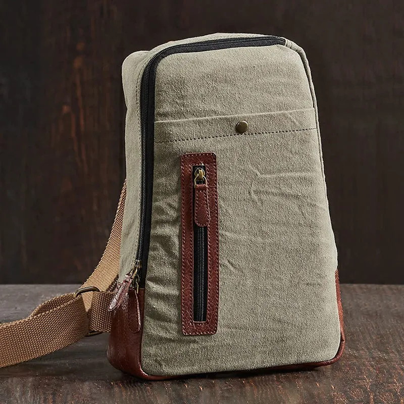 Mona B Upcycled Canvas Messenger Crossbody Bag with Stylish Design for Men and Women: Wanderer