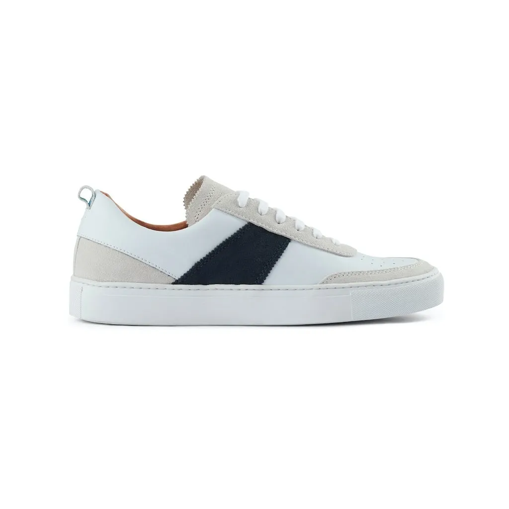 Morillo Leather & Suede Sneaker - WHITE / NAVY