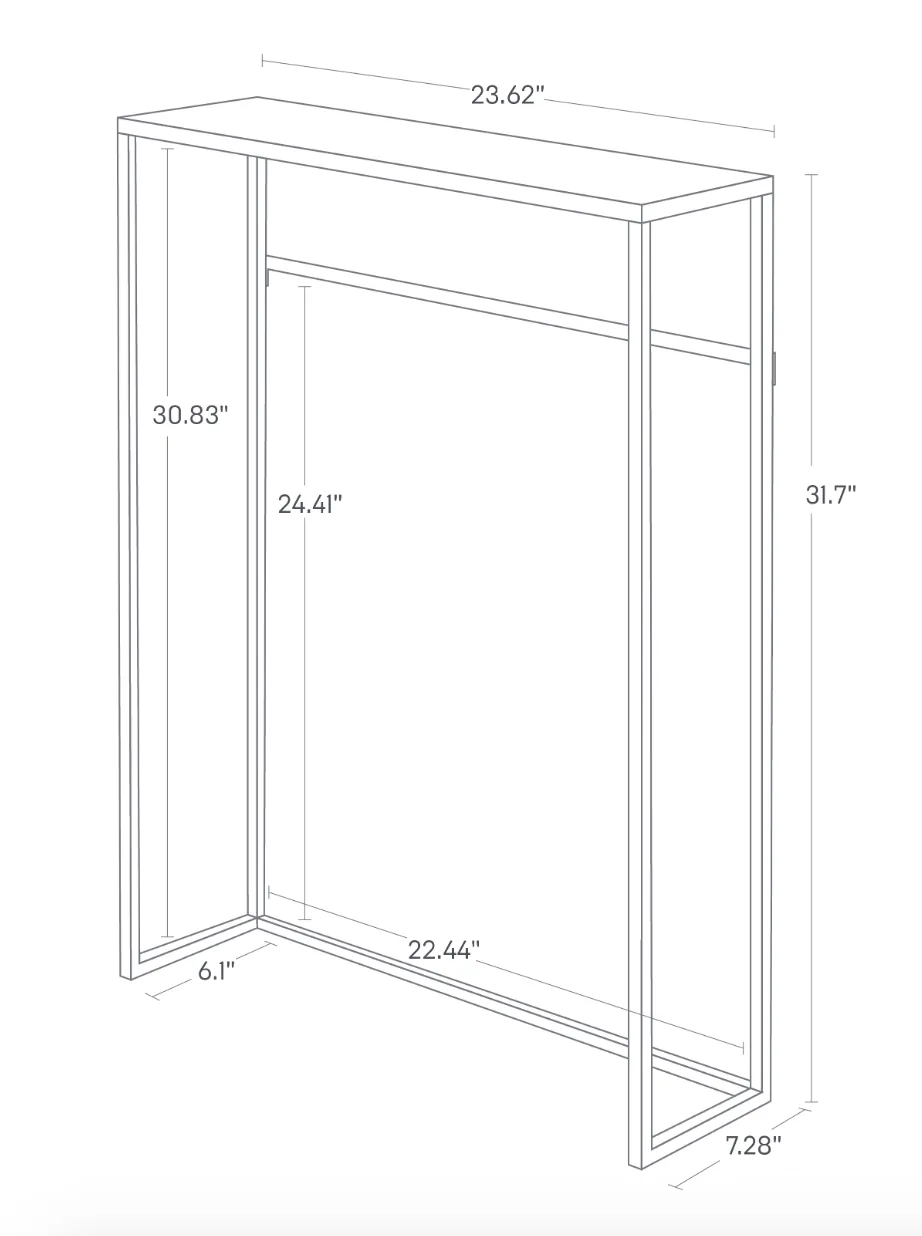 Narrow Entryway Console Table (32" H)  - White