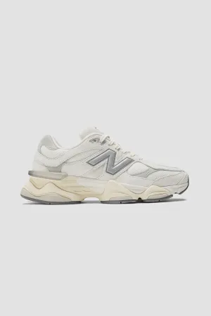 New Balance Unisex 9060 Sneaker in Sea Salt with Concrete and Silver Metallic