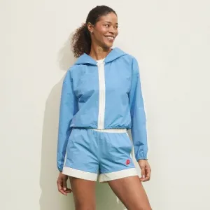 New - Prince Pickleball Women's Woven Zip-Front Hooded Jacket - Light Blue XS