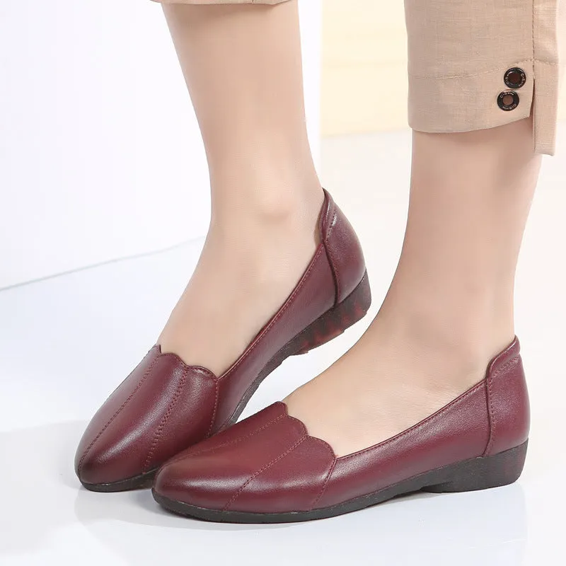 New Soft Soled Comfortable Leather Flat Shoes