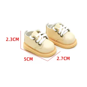 niannyyhouse 15cm Plush Doll Leather Shoes Length 5cm 1/6BJD 30cm Ball Jointed Dolls Dress Up Accessories