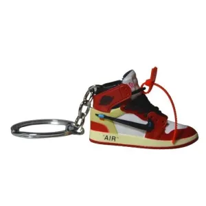 Novelty Sneaker Keyring Stocking Filler 3D Jordan 1 "The Ten" Off White Chicago