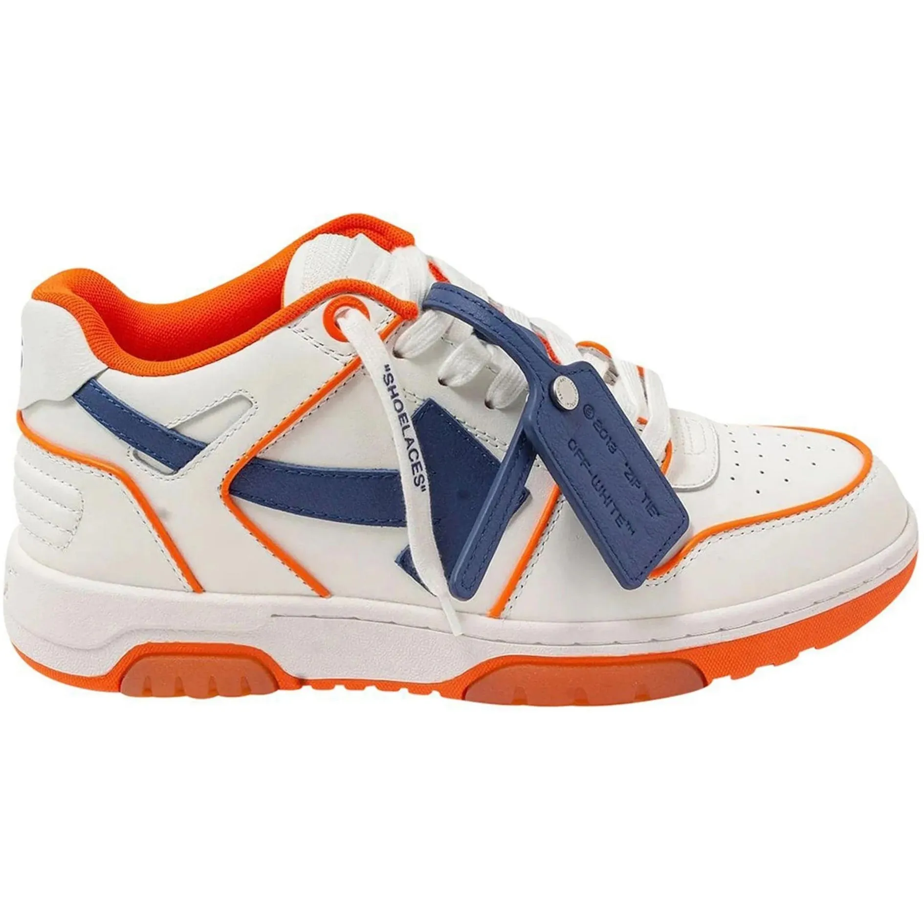 Off White Out Of Office Orange Leather Sneakers 1