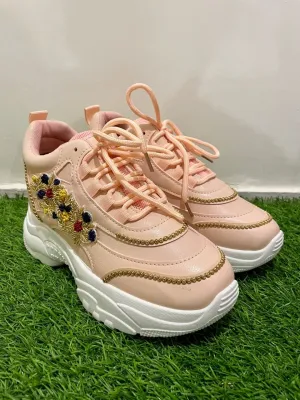 Pink Traditional Designer Sneakers