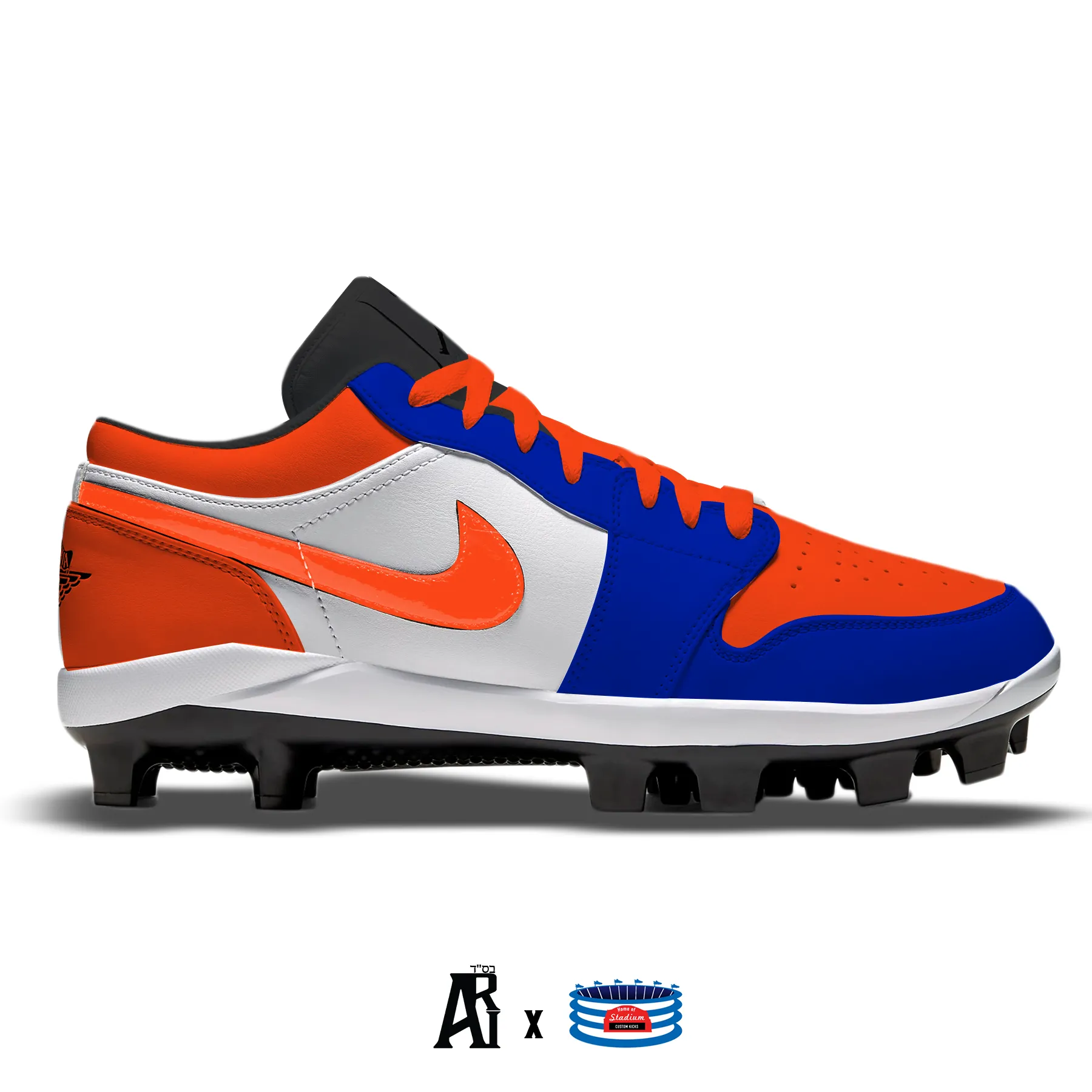 "Blue & Orange" Jordan 1 Retro Cleats