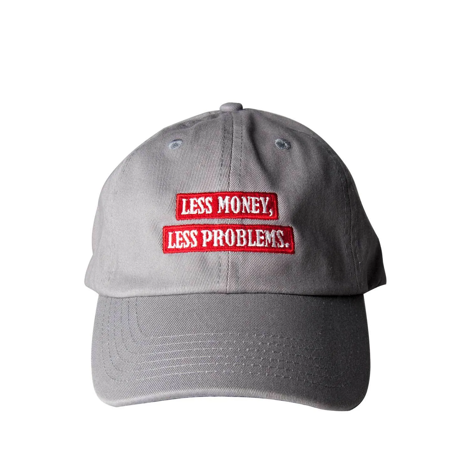 "Less Money, Less Problems" Dad Cap - Grey