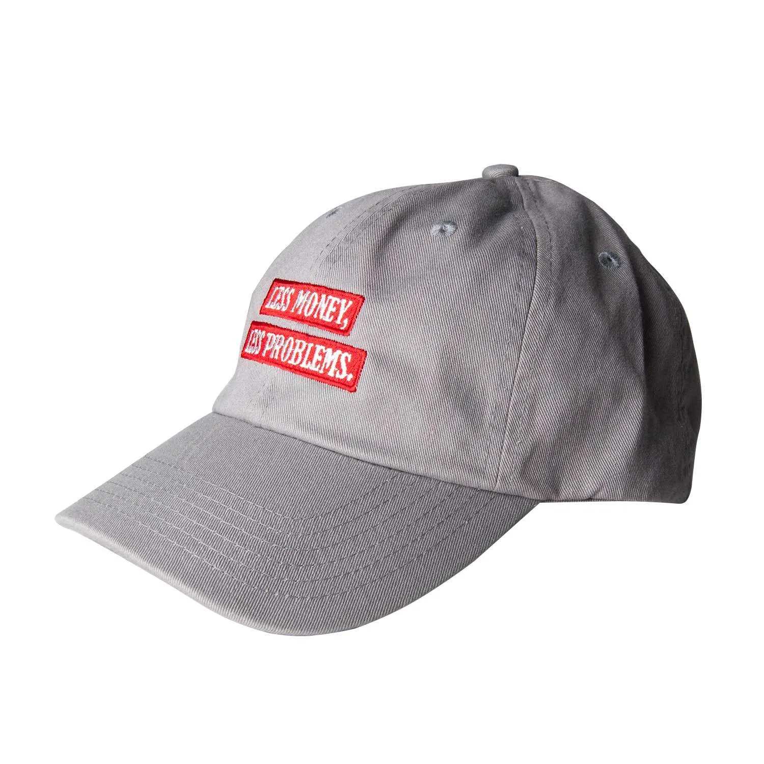 "Less Money, Less Problems" Dad Cap - Grey