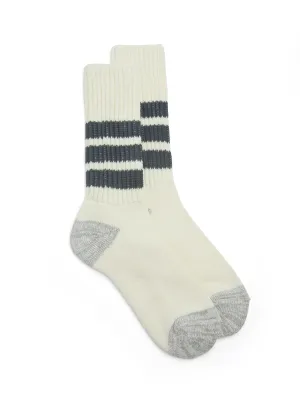 Ro To To Coarse Ribbed Old School Socks Navy