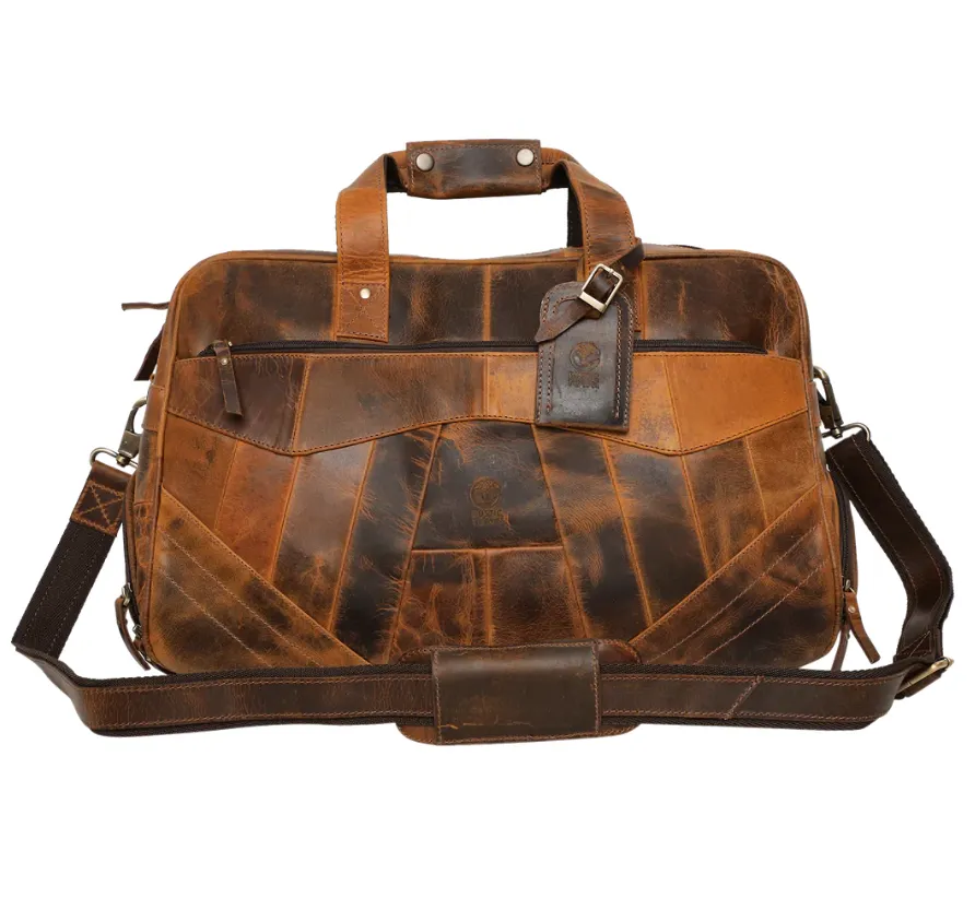 RusticTown John Leather Travel Duffle Bag