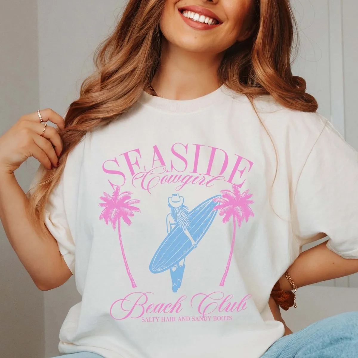 Seaside Cowgirl Comfort Color Wholesale Tee - Quick Ship